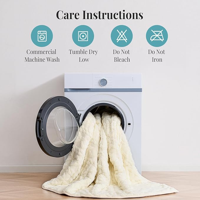Topblan Weighted Blanket Twin Size 15 Pounds, Soft Weighted Blanket with Doubled-Sized Shaggy Sherpa, Jacquard Knitted Stylish Warm Weighted Blankets Throw for Better Sleep, Beige, 48 x 72 inches