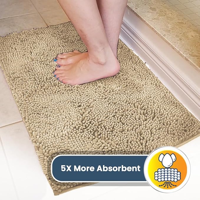 Muddy Mat® Shown on TV – Super Absorbent Microfiber Dog Door Mat for Muddy Paws, Non-Slip Washable Pet Rug, Quick Dry Chenille Entryway Carpet, Machine Washable Indoor Outdoor mat, Beige 28"x18"