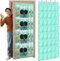 Windyun 40 over the Door Shoe Organizer Large Mesh Pocket Hanging Shoe Rack for Closet Turquoise Nonslip Behind Door Storage Holder Back to School Organizer for Dorm Room College Classroom Storage
