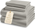 LANE LINEN 100% Egyptian Cotton Bed Sheets California King - 1000 Thread Count, Soft & Comfy Luxury Hotel Like Thick Bedding Sheets & Pillowcase Set, Machine Wash 15" Deep Pocket Sheet Set - Silver