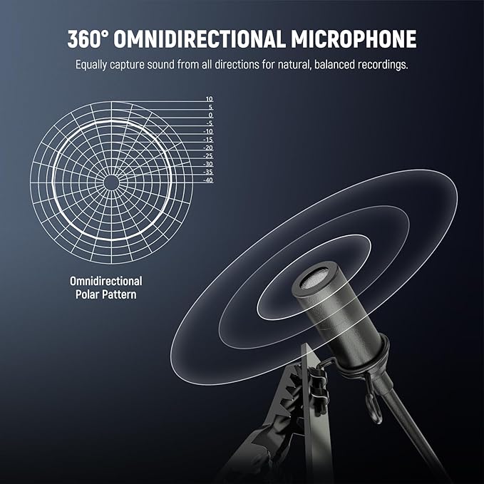 NEEWER USB A Lapel Microphone, Plug & Play Mini Omnidirectional Clip On Lavalier Mic 2m Cable for USB 2.0 Mac Windows PC Laptop Computer YouTube Skype Podcast Gaming Vlog Video Conferencing, LM1