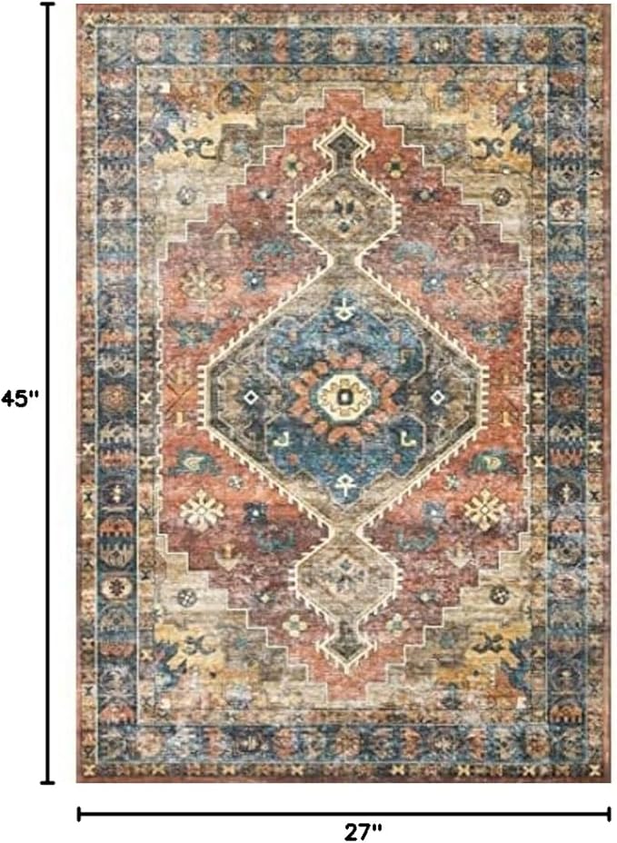 Loloi Skye Collection SKY-11 Rust/Blue 2'-3" x 3'-9" Accent Rug