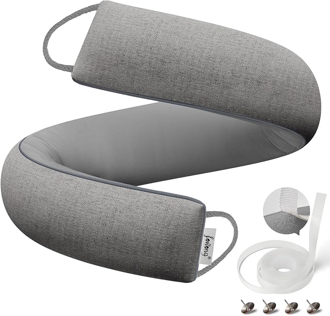 fowong Weighted Under Door Noise Stopper 40 Inch, Long Draft Stopper for Bottom of Door Soundproof Draft Guard, Gray