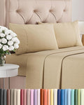 Twin 4 Piece Sheet Set - Cooling, Comfy & Breathable - Hotel Luxury Bedding, Includes Fitted Sheet for Women, Men, Kids & Teens - 1 Flat, 1 Fitted Sheet, 2 Pillowcases w/Deep Pockets - Heathered Tan