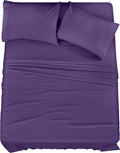 Utopia Bedding Queen Sheet Set – 4 Piece Bed Sheets for Queen Size Bed, Soft and Breathable Microfiber, Includes 1 Fitted Sheet, 1 Flat Sheet and 2 Pillowcases (Egg Plant)