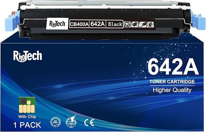 642A Black Toner Cartridge,Compatible for HP 642 A CB400A for HP Color Laserjet CP4005 Series CP4005DN CP4005N Printer, ( 1 Pack ,Up to 7,500 Pages )