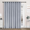 Macochico 120" Wx84 L 100% Blackout Chenille Curtains for Sliding Door Living Room Bedroom, Luxury Drapery for Hotel Home Theater, Gray Blue Thermal Window Treatments with Tieback, Grommet, 1 Panel