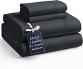 Casa Platino Ultra Soft Microfiber Bedding, Full Size Sheet Set with 15 inch Deep Pockets - Black