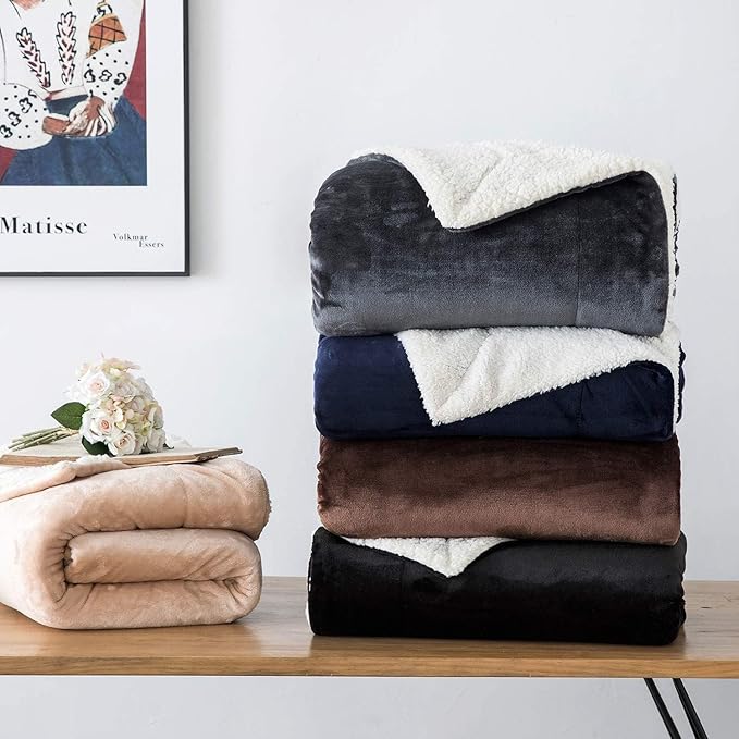 IR Imperial Rooms Sherpa Fleece Throw Blanket Twin Size for Couch - Soft and Fuzzy Blankets & Throws for Winters, Thick and Warm Fluffy Twin Blanket for Bed, Camel, 60x80 Inches