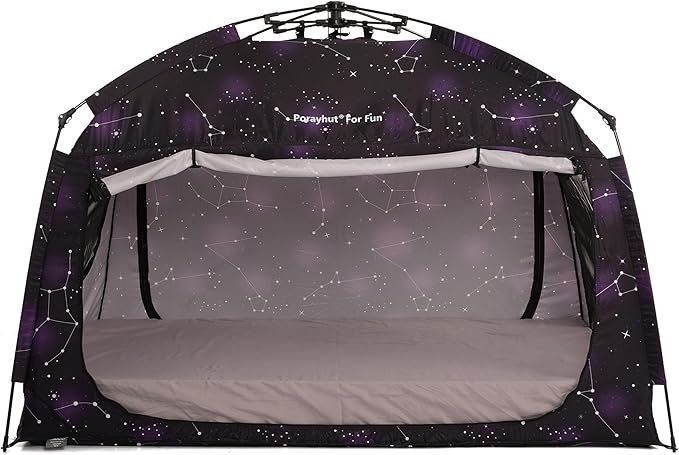 Indoor Instant Privacy Bed Tent for Sleeping,Quick Set-up Bed Canopies,Portable Bed Drapes with Large Space and 3 Doors (Starry, Twin)