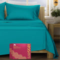 Mayfair Linen 100% Egyptian Cotton Full Size Bed Sheets - Luxury 1200 Thread Count Egyptian Cotton Sheets Full Size Bed Set (4 PC, Teal), Silky Soft, Cooling, 17" Deep Pocket Sateen Weave Bedding