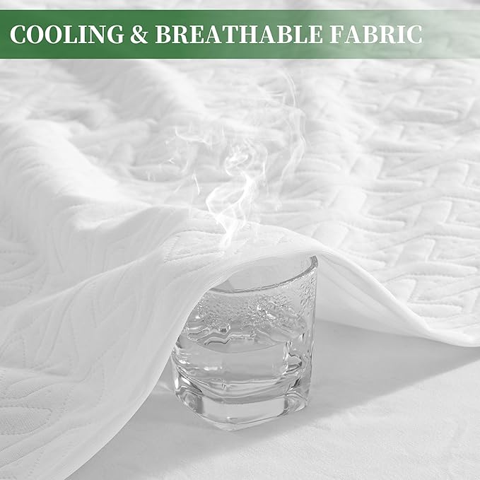 Premium Waterproof Twin XL Mattress Protector College Dorm Bed Mattress Cover 5D Air Fabric Soft Breathable Fitted Deep Pocket from 8" - 21" Vinyl Free Anti Slip and Wear-Resistant (3-in-1, Twin XL)