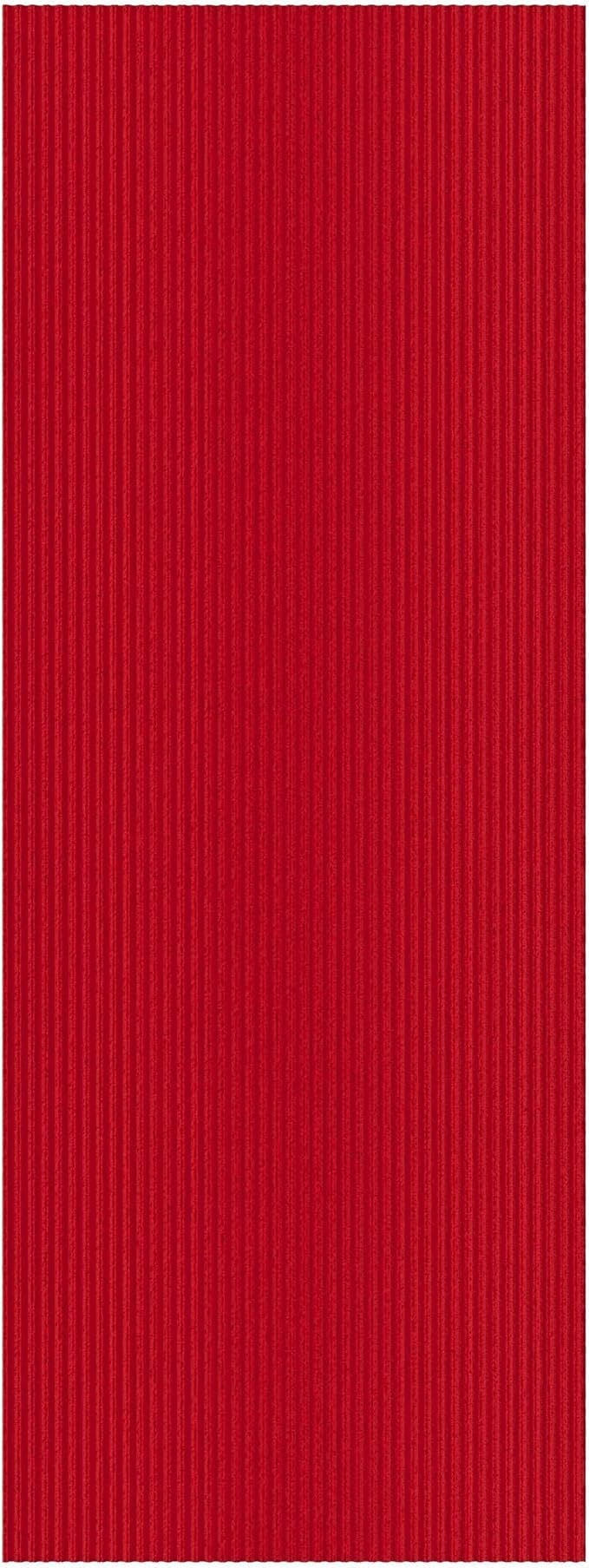 Ottomanson 2'7" x 31' Hallway Runner with Scraper Pile Extra Durable Non-Slip Rug Mat for Indoor & Outdoor Use - Ideal for Kitchen, Entryway, Patio & Garage - High-Traffic Carpet, Red