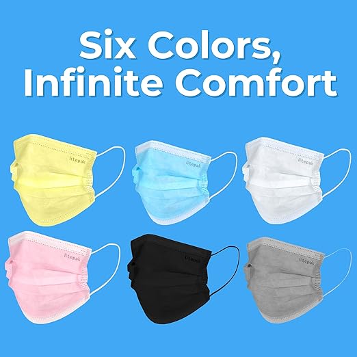 2,000pcs Disposable Face Masks- 3 Ply Breathable Mask For Adults - Black (40 Packs of 50)