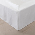 Twin Bed Skirt, Wrap Around Bed Skirt with Pleated Corner, 14 Inch Drop Pleated Waffle Weave Bedskirts, Anti-Slip, Microfiber, White, 14'' Twin