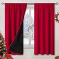 BGment Blackout Curtains for Bedroom 63 Inch Length 2 Panels Set, Thermal Insulated Bedroom Curtains Christmas Window Curtains Rod Pocket Room Darkening Drapes, 42 x 63 Inch, Red