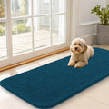 OLANLY Dog Door Mat for Muddy Paws 47x20, Absorbs Moisture and Dirt, Absorbent Non-Slip Washable Doormat, Quick Dry Chenille Mud Mat, Entry Indoor Entryway Carpet for Inside Floor, Atlantic Blue