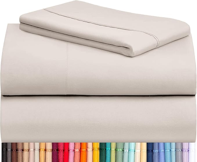 LuxClub 3 PC Twin XL Sheet Set, Deep Pockets Wrinkle Free Cooling Bed Sheets Hotel Bedding for Women, Men, Kids & Teens, Includes 1 Fitted Sheet, 1 Flat Sheet and 1 Pillowcase-Silky Soft Linen