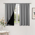 BGment 100% Blackout Curtains for Bedroom 54 Inch Length 2 Panels, Thermal Insulated Room Darkening Curtains Rod Pocket Soundproof Bedroom Living Room Window Curtains, Dove Grey, Each 42 Inch Wide