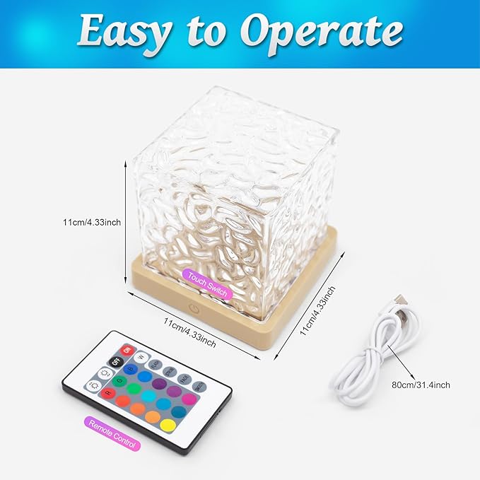 Ocean Wave Projector Light, 16 Colors Galaxy Projector Night Light Water Ripple Lamp Ambient Lighting with Remote Control, Mood Lights for Bedroom Shower Office Bar Game Room Kids Christmas Gifts