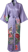 Ledamon Women's Kimono Long Robe - Classic Floral Bathrobe Nightgown