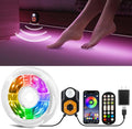 Under Bed Lights Motion Sensor LED Light Strip, 9.84ft 3 Mode RGB Motion Activated Bed Light with Music Sync and Timer, Color Changing Dimmable Night Lights with Remote APP Control for Bedroom