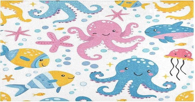 MNSRUU Bathroom Non-Slip Rugs Mat Cute Octopus Soft Kitchen Mat Mats for Bedroom
