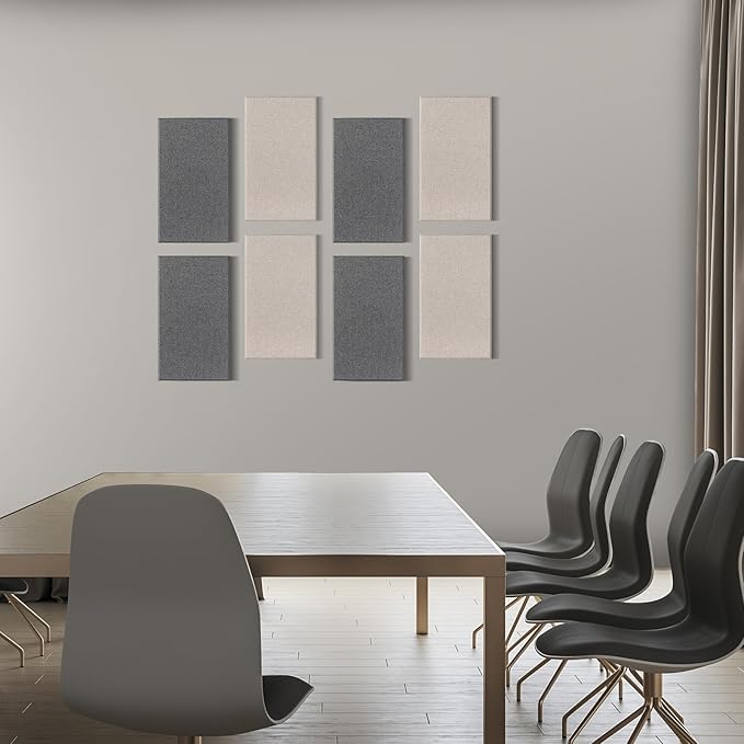 UMIACOUSTICS 4 PCS Fiberglass Acoustic Panels, 2“ Thick 23.6" x 11.8" Sound Absorbing Panels, Heather