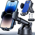 YRU [2025 Upgrade Extreme Strong Suction] Car Phone Holder Mount,[Bumpy Road Stable] Dashboard Cell Phone Holder for Car Vent Windshield Phone Stand for iPhone 16 15 14 13 Pro Max Samsung Truck, Blue