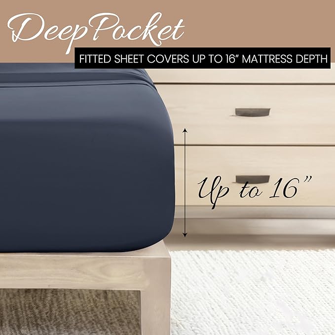 Linen Market Bed Sheets for California King Size Bed (Stone) - Sleep Better Than Ever with These Soft and Cooling California King Sheets - Deep Pocket Fits 16" Thick Beds - 4 Piece Cal King Sheet Set