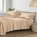 THREAD SPREAD 100% Cotton Split King Sheets for Adjustable Bed - 400 Thread Count 5 PC Sateen Split Sheet Set, Soft, Breathable Cooling Cotton Sheets, 16" Deep Pocket Split King Sheet (Taupe)