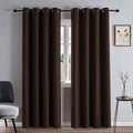 Curtains 108 Inches Long 2 Panels Set, Blackout Curtains for Bedroom Living Room, Thermal Insulated Grommet Room Darkening Drapes for Privacy Home Decor Windows(W52 x L108, Chocolate)