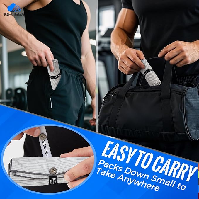 5 Pack Microfiber Gym Towels – Quick Dry, Super Absorbent, Lightweight & Compact Sweat and Workout Towels for Travel, Camping, Hot Yoga, Beach, and Sports (16 * 32" (5 Pack))