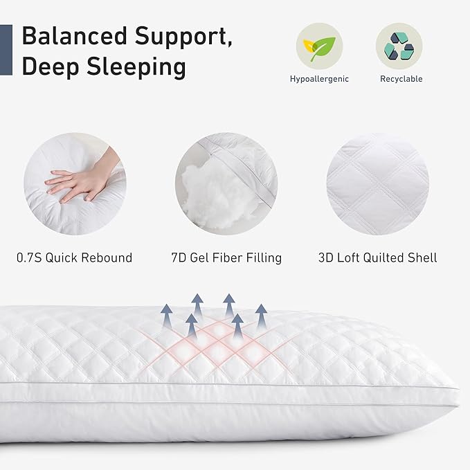 Leeden Body Pillow - Premium White Firm Fluffy Long Pillow - 21 x 54 Soft Plush Full Body Pillows - Adjustable Side Pillow for Sleeping