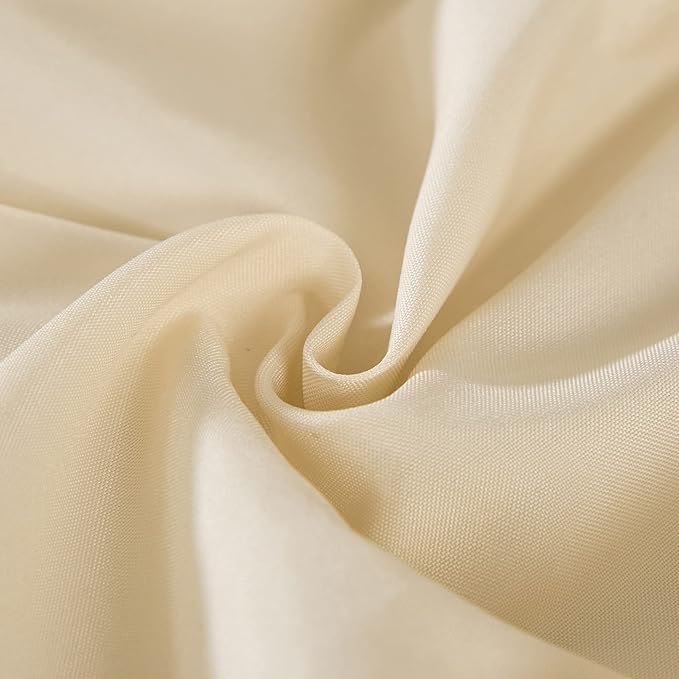 MEILA Wrap Around Bed Skirt Three Fabric Sides Elastic Dust Ruffled 24 Inch Tailored Drop,Easy to Install Fade Resistant-Beige, Twin/Full