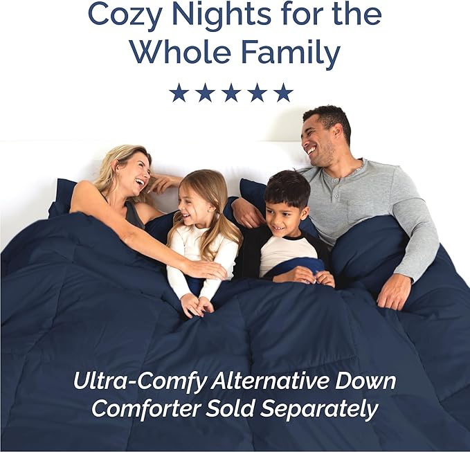 Cal King Size 4 Piece Sheet Set - Comfy Breathable & Cooling Bed Sheets Set - Hotel Luxury Bedding for Women, Men, Kids, Teens, Boys & Girls - Deep Pockets, Soft, Wrinkle Free - Oeko-Tex - Navy Blue