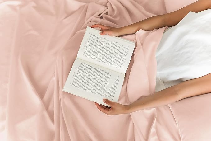Split King 7 Piece Sheet Set - Cooling & Breathable - Hotel Luxury Bedding Includes Fitted Sheets for Women, Men, Kids & Teens - 1 Flat, 2 Fitted Sheets, 4 Pillowcases w/Deep Pockets - Lavender Pink