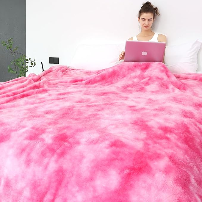 Fleece Throw Blanket Cozy Soft Lightweight Throw Blankets Warm Plush Pink Fall Blankets and Throws Couch Sofa Bed Camping Travel Picnic Outdoor Blanket Bedding Kid Baby Boys Girls Adults