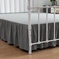 Bed Skirt Twin Size Ruffled Bed Skirts with Split Corners, 12 Inch Drop Dust Ruffle Bed Skirt with Platform,Gray