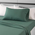 Amazon Basics 3 piece Lightweight Super Soft Easy Care Microfiber Bed Sheet Set with 14” Deep Pockets - Twin, Emerald Green-4 Pack, Solid