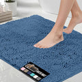 GORILLA GRIP Bath Rug Mat 60x24, Thick Soft Absorbent Chenille, Quick Dry Microfiber Mats, Rubber Backing Washable Shower Floor Rugs, Bathmat Runner, US Designed Bathroom Home Decor Accessories Blue