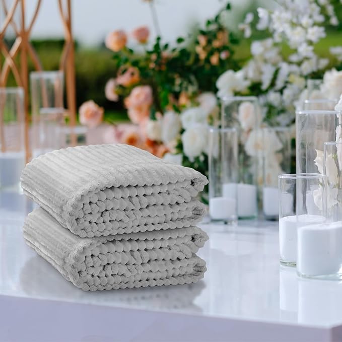 Buryeah 6 Pcs Flannel Throw Blanket Bulk 50 x 60 in Sleepover Blanket Outdoor Wedding Throw Lightweight, Oeko-tex Standard 100 Certified for Sofa Homeless Gifts (Light Gray)