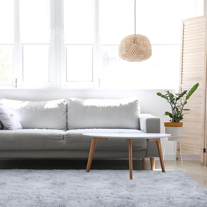 duduta Grey Soft Fluffy Rug 4x6 ft, Shag Fuzzy Plush Rectangle Carpet for Bedroom Nursery Living Room Home Decor