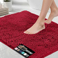 GORILLA GRIP Bath Rug Mat 30x20, Thick Soft Absorbent Chenille, Quick Dry Microfiber Mats, Rubber Backing Washable Shower Floor Rugs, Bathmat Runner, US Designed Bathroom Home Decor Accessories Red