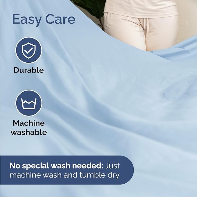 Cal King 6 Piece Sheet Set - Cooling, Comfy & Breathable - Hotel Luxury Bedding, Includes Fitted Sheet for Women, Men, Kids & Teens - 1 Flat, 1 Fitted Sheet, 4 Pillowcases w/Deep Pockets - Baby Blue