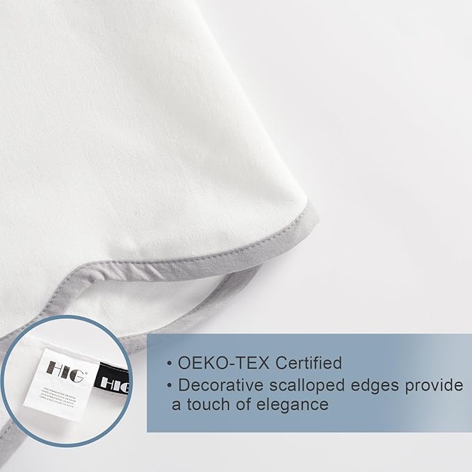 HIG Off White Chic King Bed Skirt - Easy Fit Scallop Edge Pleated Bedskirts, 14 Inch Drop Anti-Slip Dust Ruffle, Thick Fabric for Enhanced Privacy, Pre-Washed for Long-Lasting Use(N60022)