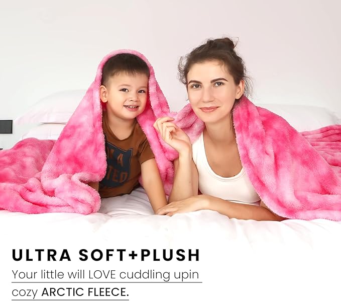Fleece Throw Blanket Cozy Soft Lightweight Throw Blankets Warm Plush Pink Fall Blankets and Throws Couch Sofa Bed Camping Travel Picnic Outdoor Blanket Bedding Kid Baby Boys Girls Adults