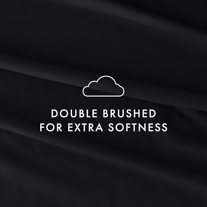 Linen Market Brushed Microfiber Twin XL Sheet Set 3 Piece – Oeko-TEX Certified Ultra Soft & Wrinkle-Free - 16" Deep Pocket Sheets - Easy Care Twin XL Size - Black