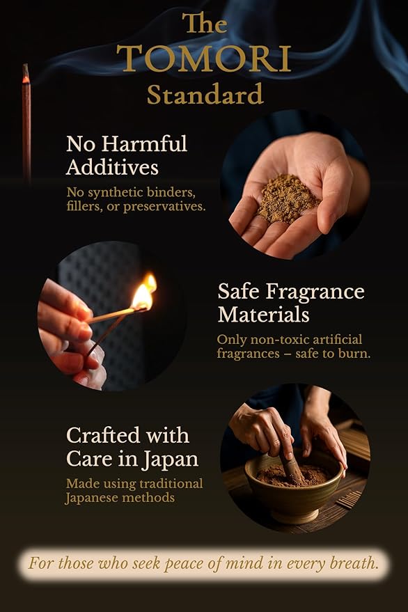 Osmanthus Premium Japanese Incense Sticks 60sticks Coreless Low Smoke Natural Charcoal Free Non Toxic Aromatherapy Meditation Calming Stress Relief Relaxation Yoga TOMORI