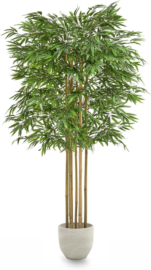 Maia Shop Decorative Artificial Plants - Artificial Bamboo Tree 6.5ft Natural Trunks, Big Artificial Plant, Home Decor, Artificial Tree
